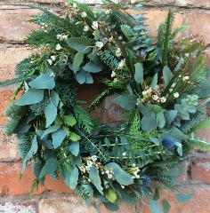 Freshly Made Christmas Wreaths in the Shop